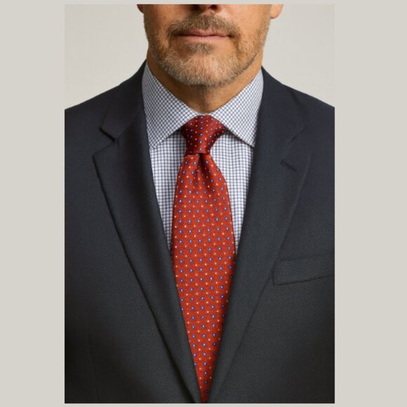 NAUTICA 100% Silk Neck Tie Necktie Geometric Office Red White Blue 3.25" x 59" - Picture 2 of 8